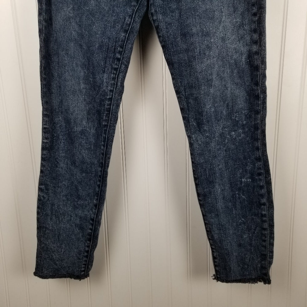 Frame Jeans le High skinny Raw Edge Beat Size 30 Ankle Stretch Cropped Dark Wash - Picture 5 of 12
